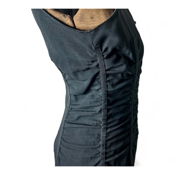 D&G Dolce & Gabbana Black Party Cocktail Ruched Dress Size 44/8 - Picture 4 of 11